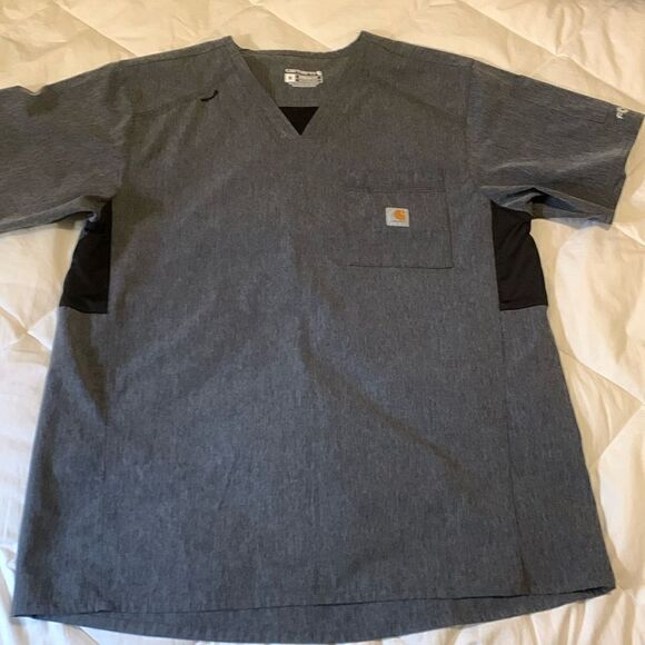 SCRUBS, Top, Carhartt, medium, loose fit, polyester/spandex., vented back - Picture 1 of 13